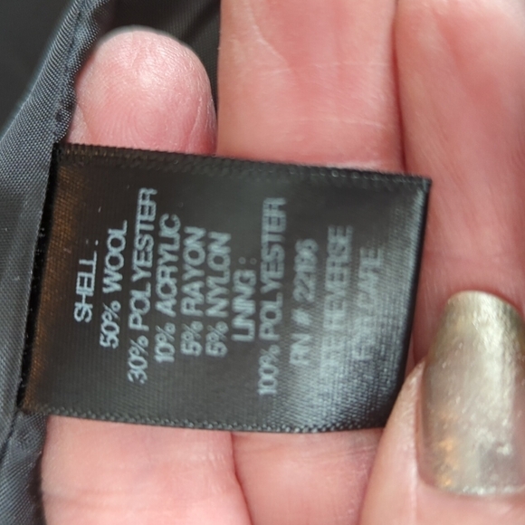 Miss Sixty Navy pea wool coat. button details wool blend classic chic Warm sz S - Picture 11 of 15